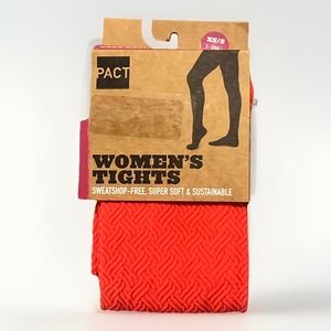 PACT Tights Basketweave Women XS/S Watermelon Winter Layer Soft‎ Sustainable New